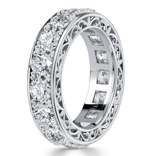 Vintage Eternity Wedding Band Ring for Women | Round Cut Stones in 925 Sterling Silver