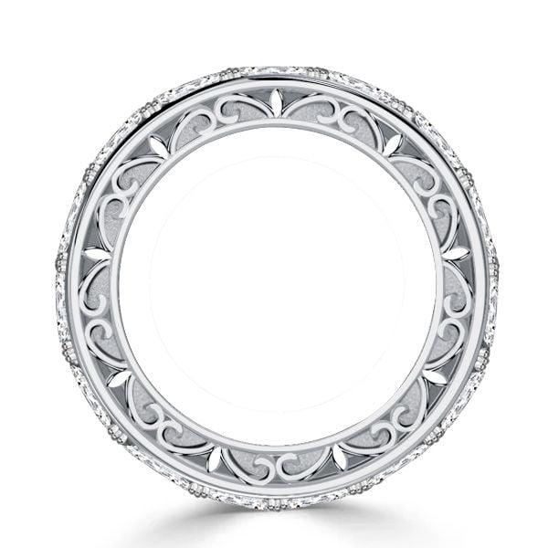 Vintage Eternity Wedding Band Ring for Women | Round Cut Stones in 925 Sterling Silver