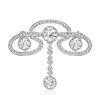 Sterling Silver Round Cut Scroll Brooch - Elegant Filigree Design
