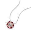 Two-Tone Round Cut White & Ruby Sapphire Sterling Silver Pendant Necklace