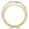 White Sapphire and Pearl Wedding Band - 18K Gold Plated Sterling Silver