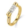Women's Flip Ring Anniversary Band in 18K Gold Plated Sterling Silver with 3.60 CT. TW. Baguette Cut Stones