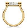 Women's Flip Ring Anniversary Band in 18K Gold Plated Sterling Silver with 3.60 CT. TW. Baguette Cut Stones