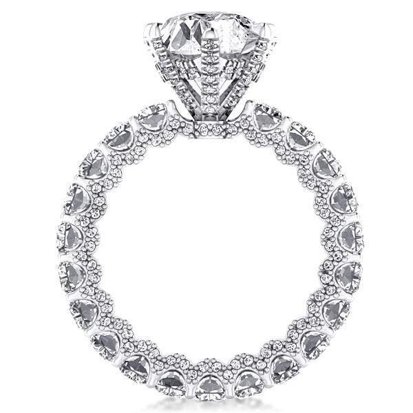 Eternity Pear Created White Sapphire Engagement Ring 6.88 CTW Sterling Silver