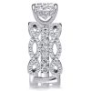 Twist Cushion Cut 5.00 CT Sterling Silver Bridal Set - 3 Piece Wedding Ring Set