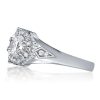 Halo Round Cut Three Stone Engagement Ring in Sterling Silver with 3.50 CT. TW.