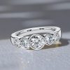 5 Stone Bezel Set Wedding Band Anniversary Ring in 925 Sterling Silver