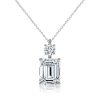 Emerald Cut Pendant Necklace in Rhodium-Plated Sterling Silver (2.75 CT. TW)