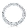 Triple Row Cushion Cut Sterling Silver Wedding Band - 9.30 CT. TW.