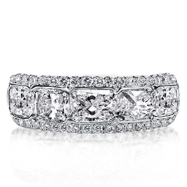 Halo Radiant Created White Sapphire Wedding Band in 925 Sterling Silver
