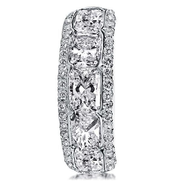 Halo Radiant Created White Sapphire Wedding Band in 925 Sterling Silver