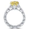 Yellow Topaz Pear Cut Engagement Ring in Rhodium Plated 925 Sterling Silver