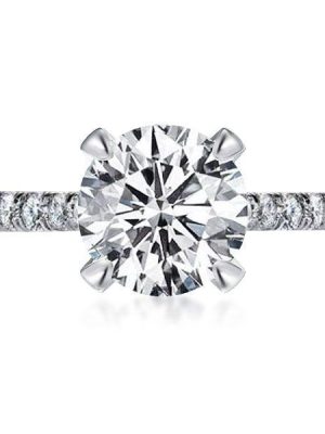2.00 CT Sterling Silver 4-Prong Engagement Ring