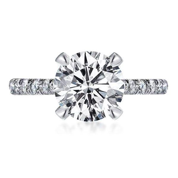 2.00 CT Sterling Silver 4-Prong Engagement Ring