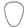 Classic Blue Round Cut Tennis Necklace for Women in 925 Sterling Silver