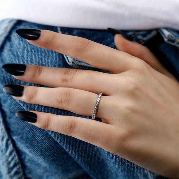 Eternity White Sapphire Wedding Band - 925 Sterling Silver