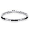 Black Sapphire Asscher Cut Bracelet in 925 Sterling Silver | Various Lengths