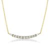 18K Gold Plated Sterling Silver Pendant Necklace with Round and Baguette Cut Stones