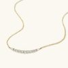 18K Gold Plated Sterling Silver Pendant Necklace with Round and Baguette Cut Stones