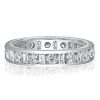 Baguette & Round CZ Sterling Silver Wedding Band - 4.50 CT. TW.