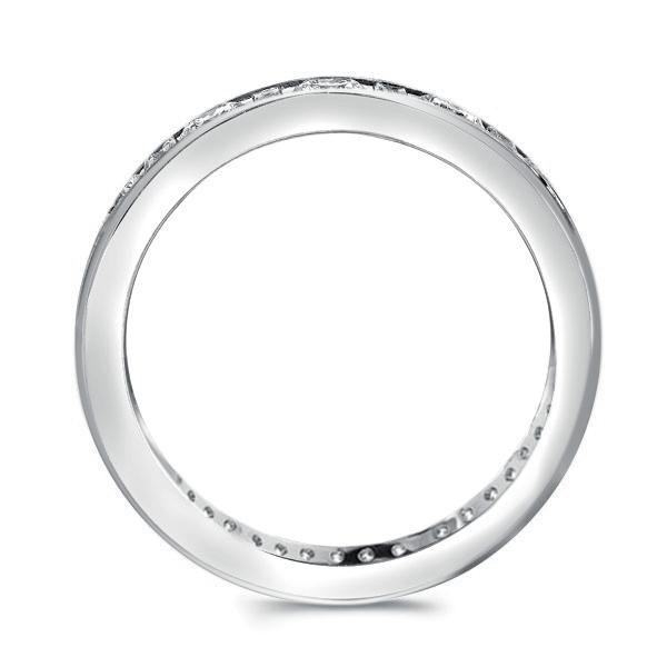 Baguette & Round CZ Sterling Silver Wedding Band - 4.50 CT. TW.