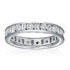 Baguette & Round CZ Sterling Silver Wedding Band - 4.50 CT. TW.