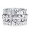 Emerald Cut Sterling Silver Wedding Band - Unique Design for Women
