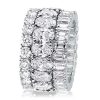 Emerald Cut Sterling Silver Wedding Band - Unique Design for Women