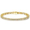 Bezel-Set Round Cut Sterling Silver Bracelet for Wedding and Anniversary