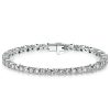 Bezel-Set Round Cut Sterling Silver Bracelet for Wedding and Anniversary