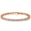 Bezel-Set Round Cut Sterling Silver Bracelet for Wedding and Anniversary