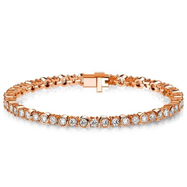 Bezel-Set Round Cut Sterling Silver Bracelet for Wedding and Anniversary