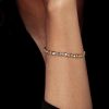 Bezel-Set Round Cut Sterling Silver Bracelet for Wedding and Anniversary