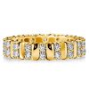 Double Row Eternity Band Ring, 0.78 CT. TW. in 18K Gold Plated Sterling Silver