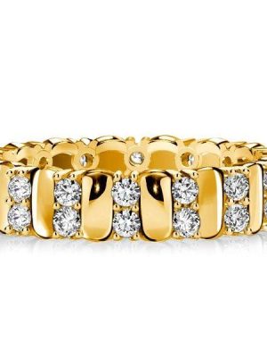 Double Row Eternity Band Ring, 0.78 CT. TW. in 18K Gold Plated Sterling Silver