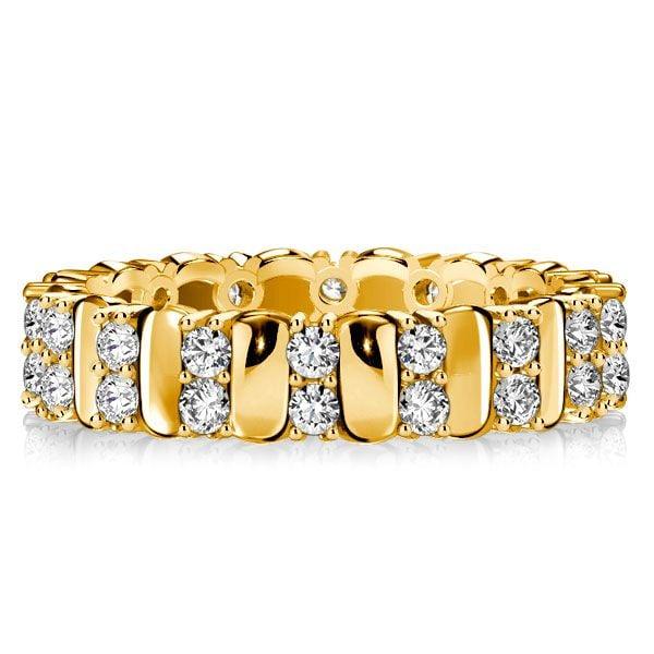 Double Row Eternity Band Ring, 0.78 CT. TW. in 18K Gold Plated Sterling Silver