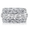 Cushion Cut Half Eternity Wedding Band for Women in Sterling Silver