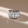 Cushion Cut Half Eternity Wedding Band for Women in Sterling Silver