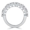 Cushion Cut Half Eternity Wedding Band for Women in Sterling Silver
