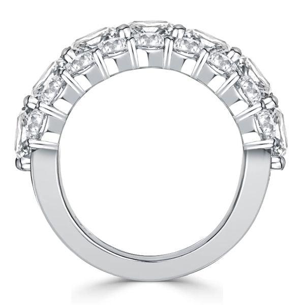 Cushion Cut Half Eternity Wedding Band for Women in Sterling Silver