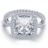Halo Cushion Created White Sapphire Bridal Set - 925 Sterling Silver (5.86 CT. TW.)