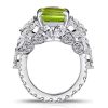 Radiant Cut Peridot Engagement Ring for Women in Sterling Silver