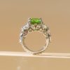 Radiant Cut Peridot Engagement Ring for Women in Sterling Silver