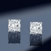 Cushion Cut Sterling Silver Stud Earrings - 4.00 CT (Total Weight)