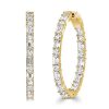 18K Gold Plated Sterling Silver Baguette Hoop Earrings for Women