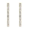 18K Gold Plated Sterling Silver Baguette Hoop Earrings for Women