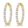 18K Gold Plated Sterling Silver Baguette Hoop Earrings for Women