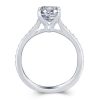 Emerald & White Sapphire Micro Pave Engagement Ring - Sterling Silver