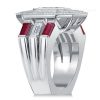 Emerald Cut Art Deco Engagement Ring - Milgrain Halo, Sterling Silver