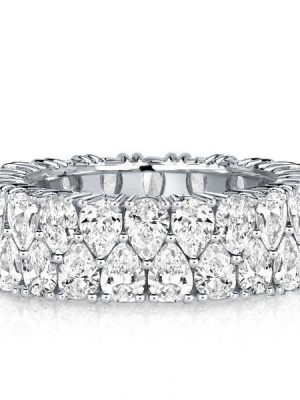 Pear Cut Eternity Wedding Band - 9.24 CT. TW. Sterling Silver